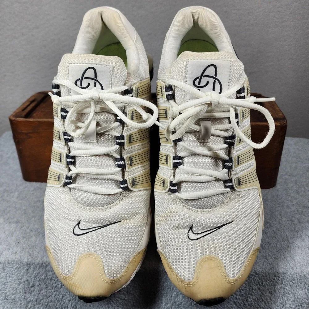 Nike Shox Shoes Mens‎ Size 12 White Mesh Running Athletic Sneakers 407155-101